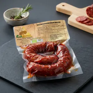 Chorizo de 1ª tipo herraduras Ecológico de bellota 100% ibérico ECOIBÉRICOS® 1 Kg